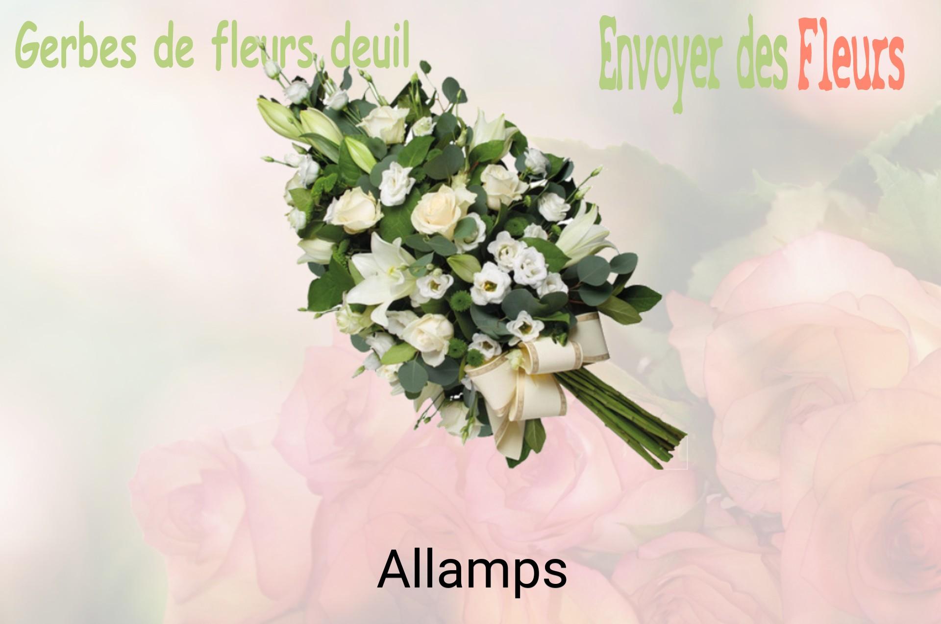Gerbe de fleurs de deuil livrée à Allamps